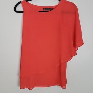 Outback Red one shoulder, layered top F13